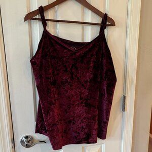 NWOT Women's Red Crushed Velvet Tank Top, Plus size XXL